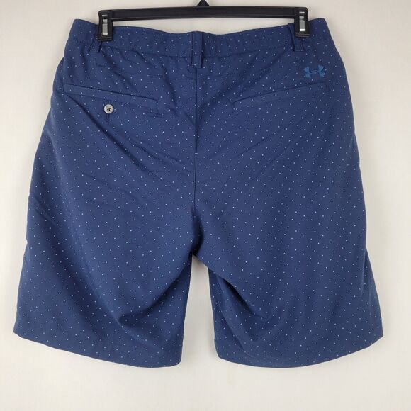 Under Armour 10” Golf Shorts Men 36 Blue Dots Match Play Stretch Performance - Picture 9 of 11
